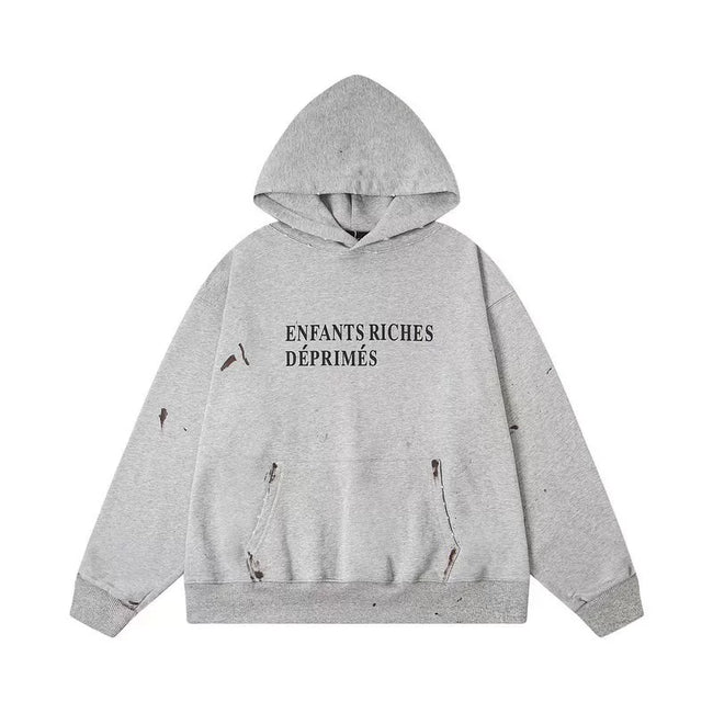 Enfants Riches Déprimés Distressed Logo Hoodie - Heather Grey Hover Image