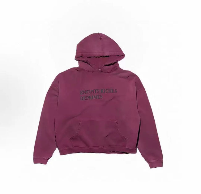 Enfants Riches Déprimés Tonal Logo Hoodie - Burgundy Hover Image