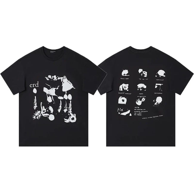 Enfants Riches Déprimés All-Over Abstract Graphic Grid T-Shirt - Black Hover Image