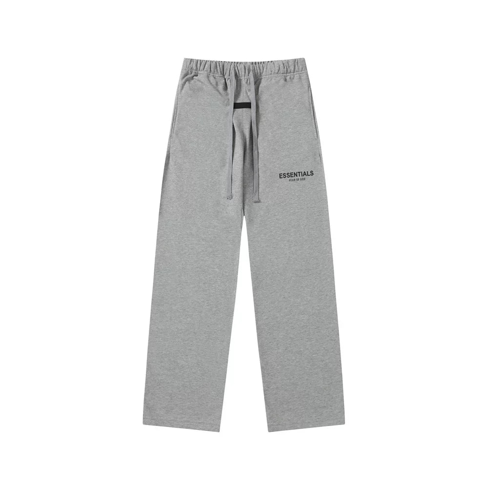 Fear Of God Essentials Text Logo Straight‑Leg Sweatpants Medium Heather Grey