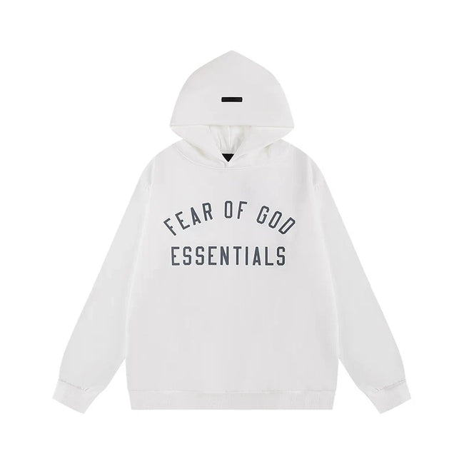 Fear Of God Essentials Vintage Letter Print Pullover Hoodie White Hover Image