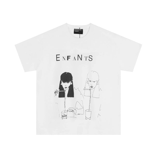 Enfants Riches Déprimés "Enfants" Dual Line Art T-Shirt - White Hover Image