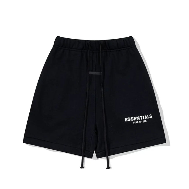 Fear Of God Essentials Logo Fleece Shorts Black Hover Image
