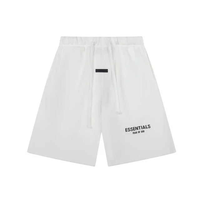 Fear Of God Essentials Logo Fleece Shorts White Hover Image
