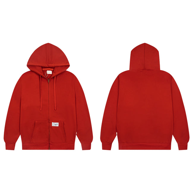 Aimé Leon Dore Thermal-Lined Script Zip-Up Hoodie -Red Hover Image