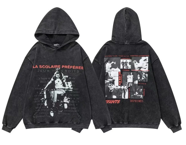 Enfants Riches Déprimés "La Scolaire Préférée" Hoodie - Washed Black Hover Image