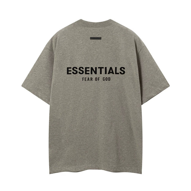 Fear Of God Essentials Double Line Back Logo Oversized T‑Shirt Moss Taupe Hover Image