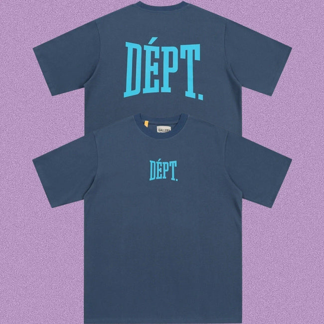 Gallery Dept. Arch Logo Short Sleeve T-Shirt - Blue-Grey/Cyan Hover Image