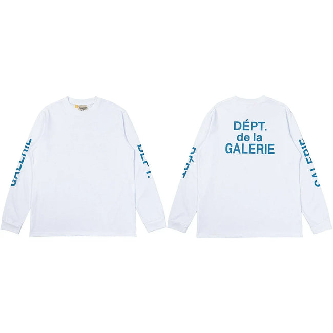 Gallery Dept. Sleeve Print DÉPT. de la GALERIE Long Sleeve T-Shirt - White/Blue Hover Image