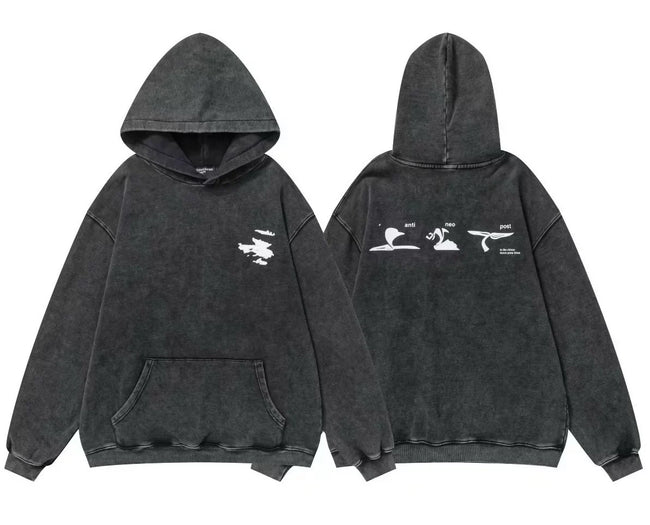 Enfants Riches Déprimés Mini Chest Logo & Back Multi-Graphic Hoodie - Washed Black Hover Image